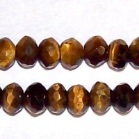 Facetted Bicone Tiger Eye Beads