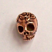 Rose Skull Copper Tone