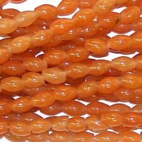 SALE Red Orange Aventurine Rice Bead