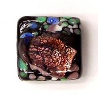 Black Speckled Foil Lamp Bead
