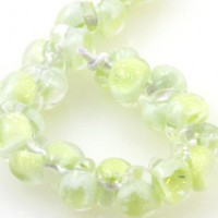 Boro Teardrop Honey Dew Green Glitter