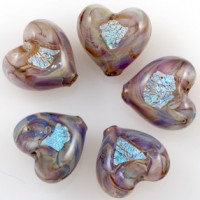 Boro Heart Blueberry Milkglass
