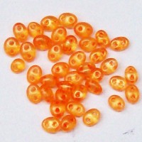 Twin Bead Mandarin Orange Pearl