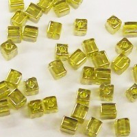 4mm Cube Green Rain