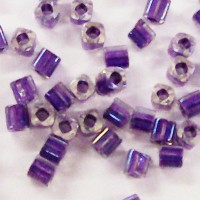 4mm Cube Purple Lined