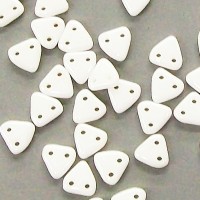 Triangle 2 Hole White Luster