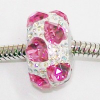 BeCharmed Pave Pink Heart Bead