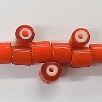 6mm Venetian Med Red White Heart TT677
