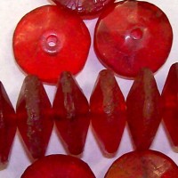 Wafer Red Vasaline beads