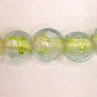 Lime Silver foil Beads