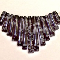 Fan Set Snowflake Obsidian